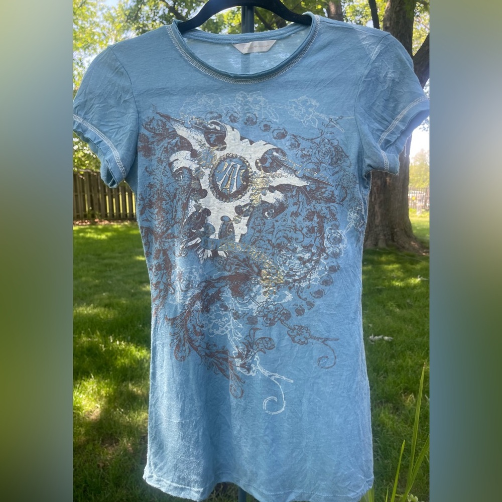 Freshwear by Buckle Crewneck Short Sleeved Blue Tee Top Size M